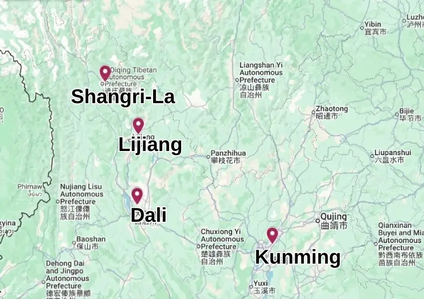 yunnan folk culture tour map.webp