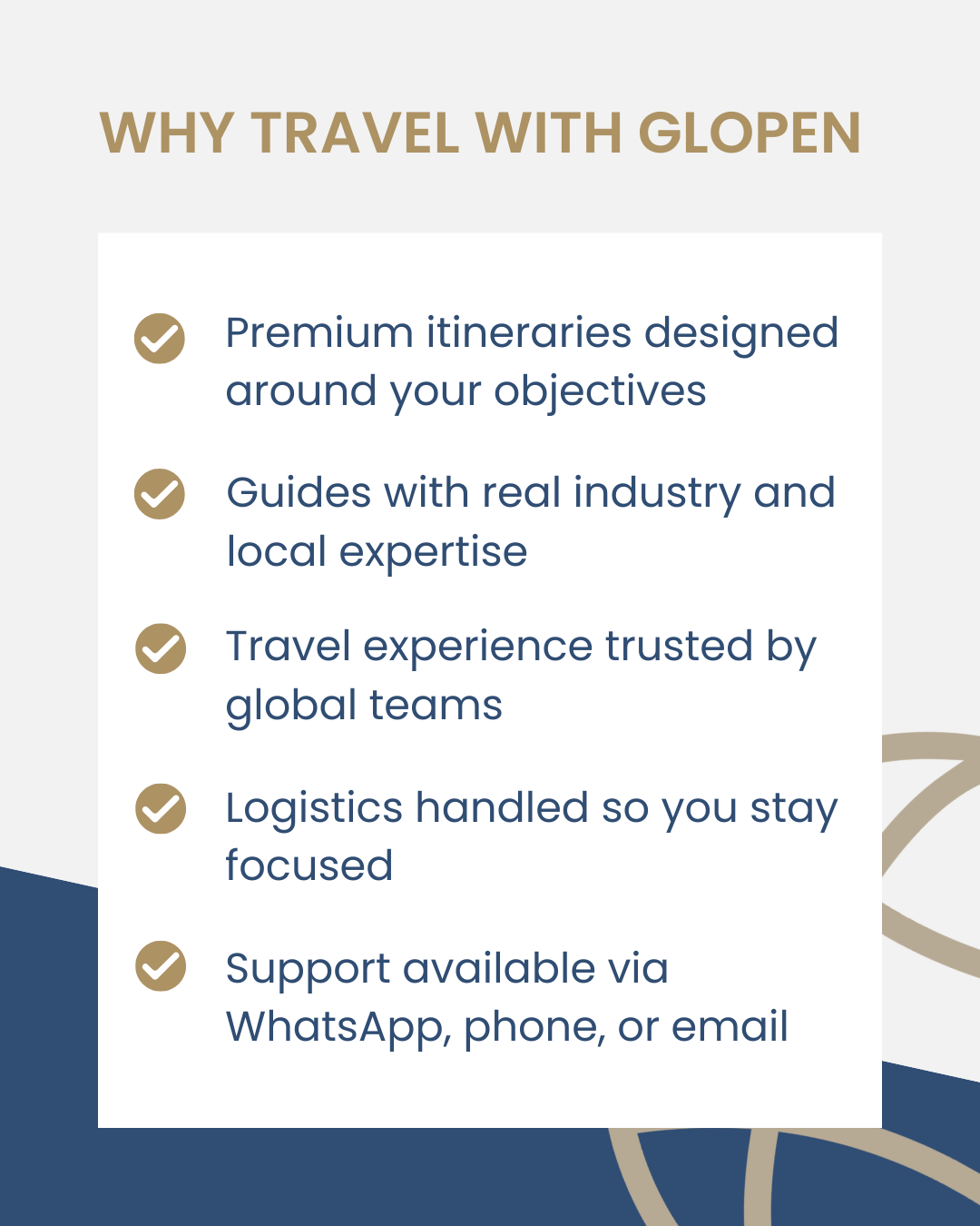 List of key benefits of traveling with Glopen for an immersive China tour experience